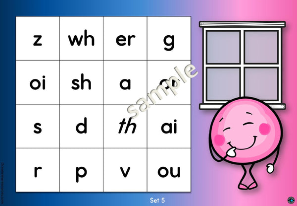 Bingo Cards- Complete set for initial sounds and Digraphs-