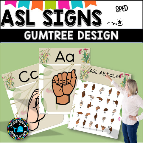 ASL Alphabet posters.  GUMLEAF design 2