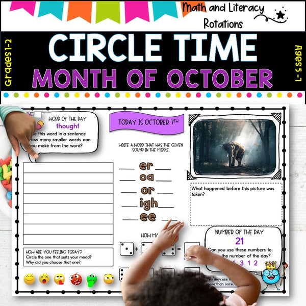 OCTOBER NO Prep - SUB Pack -Literacy and Number -Grades 1-2 (31 days work)