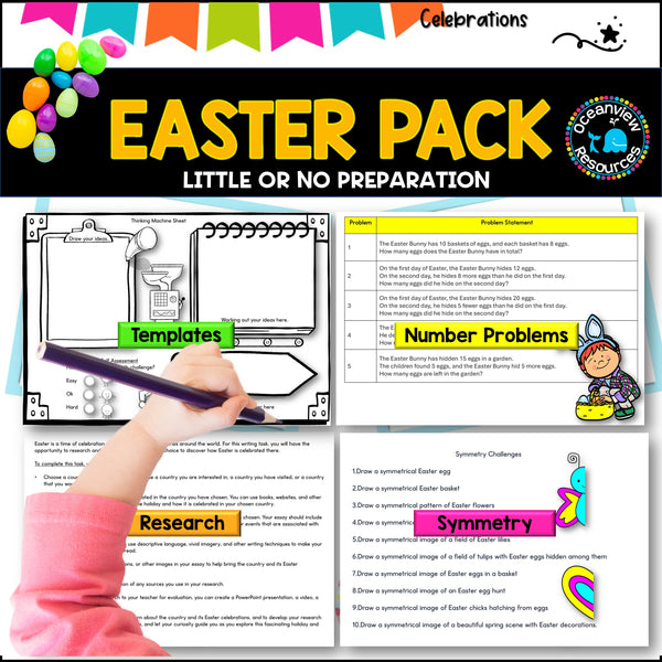 Easter Activity Pack, little or not preparation