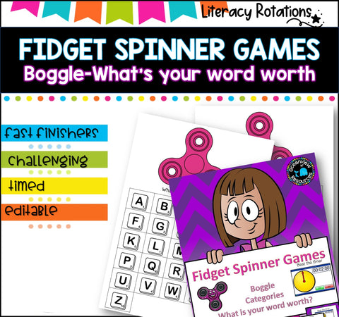 Fidget Spinner literacy games! l  No prep l ideal for literacy groups