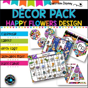 DECOR PACK l Classroom Labels + Signs Pack | HAPPY FLOWERS DESIGN