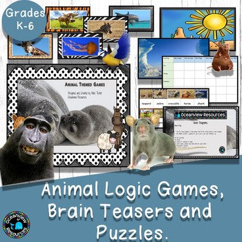 Math logic games and brain teasers - deductive reasoning pack(Animals)