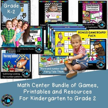 Math Center Bundle- 12 products for math groups