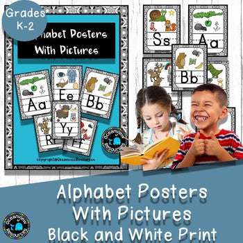 Alphabet cards with Pictures Classroom Decor
