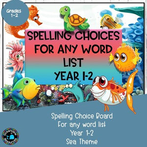 Spelling Choice years 1-2 - Ocean Theme