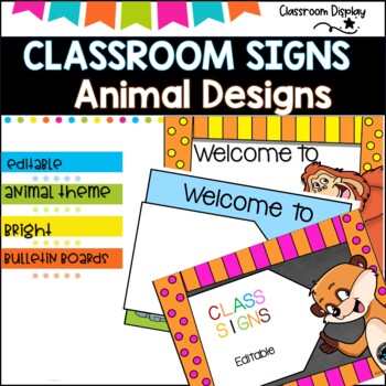 Editable Animal Sign I Door Display I Classroom Decor