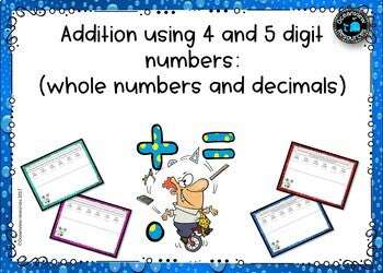 Addition of 4 digit numbers and decimals - Oceanview Education and Teaching Supplies 