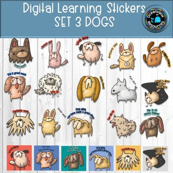 Digital Stickers Set 3 DOGS  Ideal for Distance Learning