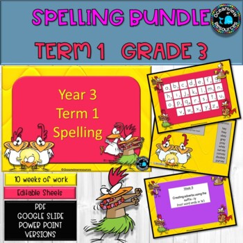 Spelling Pack for Term 1 Grade 3 - Suitable for Distance Learning