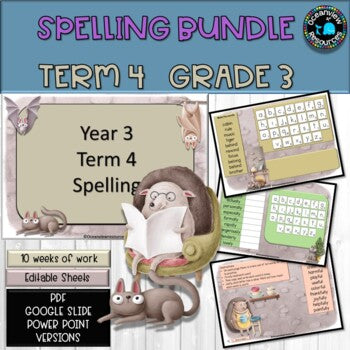 Spelling Pack for Term 4 Grade 3 - Suitable for Distance Learning