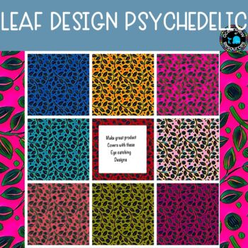 LEAF DESIGN CLIPART with a psychedelic twist to the pattern