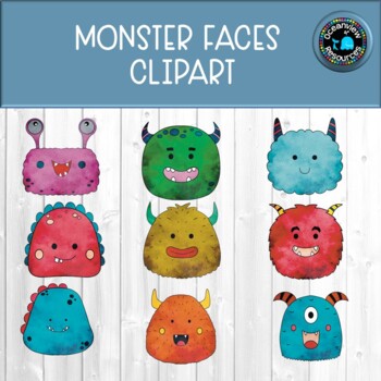 Happy Monster Faces- CLIPART