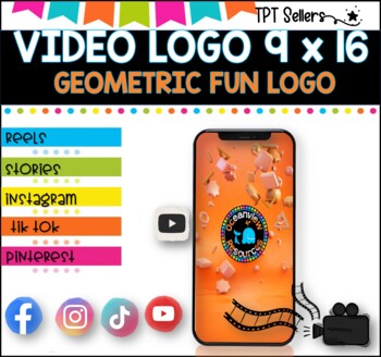 VIDEO LOGO- VERTICAL 9 x 16 for Social Media and Pinterest I Geometric Logo