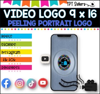 VIDEO LOGO-VERTICAL 9 x 16 for Social Media and Pinterest I Peeling Reveal