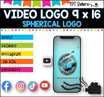 VIDEO LOGO - VERTICAL  9 x 16 for Social Media and Pinterest ISpherical Logo