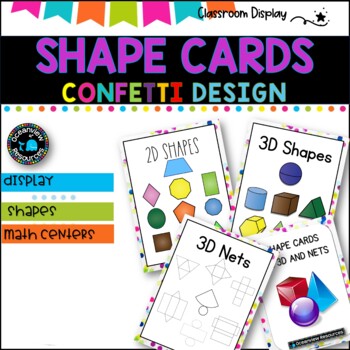SHAPES POSTERS I 2D, 3D and Nets of Shapes l Classroom Decor I CONFETTI DESIGN