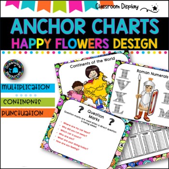 ANCHOR CHARTS I X, Roman Numerals, Continents, Punctuation | HAPPY FLOWERS
