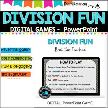DIVISION GAMES 2 - 12 x tables l PowerPoint Game l BEAT THE TEACHER
