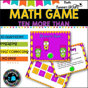 NO PREP MATH GAME l TEN MORE THAN numbers to 20 l POWERPOINT GAME