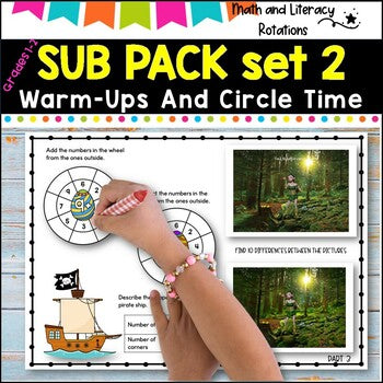 Emergency SUB PACK/PLANS NO PREP -Literacy and Number -Grades 1-2 SET 2